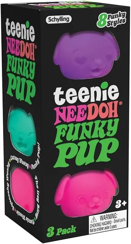 Premium Schylling NeeDoh Teenie Funky Pups – Sensory Squeeze Toy – Contains 3 Mini Groovy Globs – 1.5″ Wide – Color May Vary (Pack of 1) - Image 3