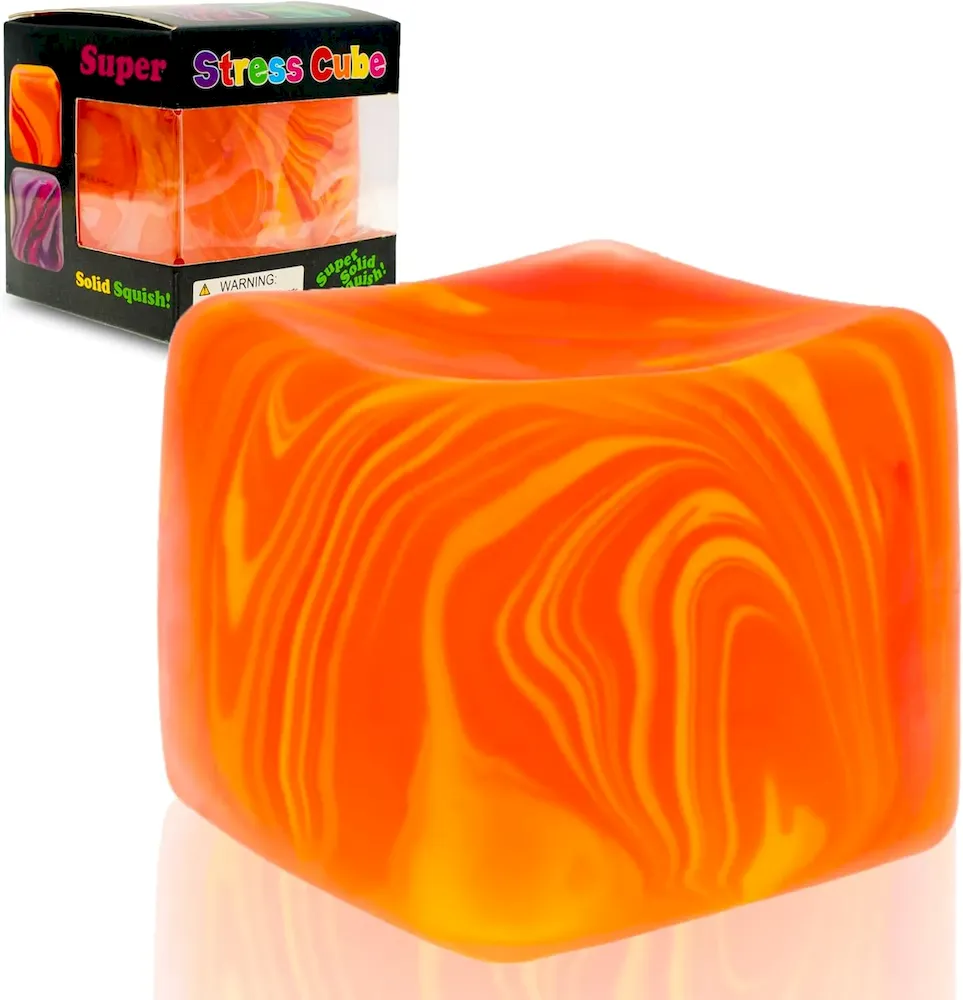 Premium NeeDoh Nice Cube C Solid Squish C Yellow & Orange