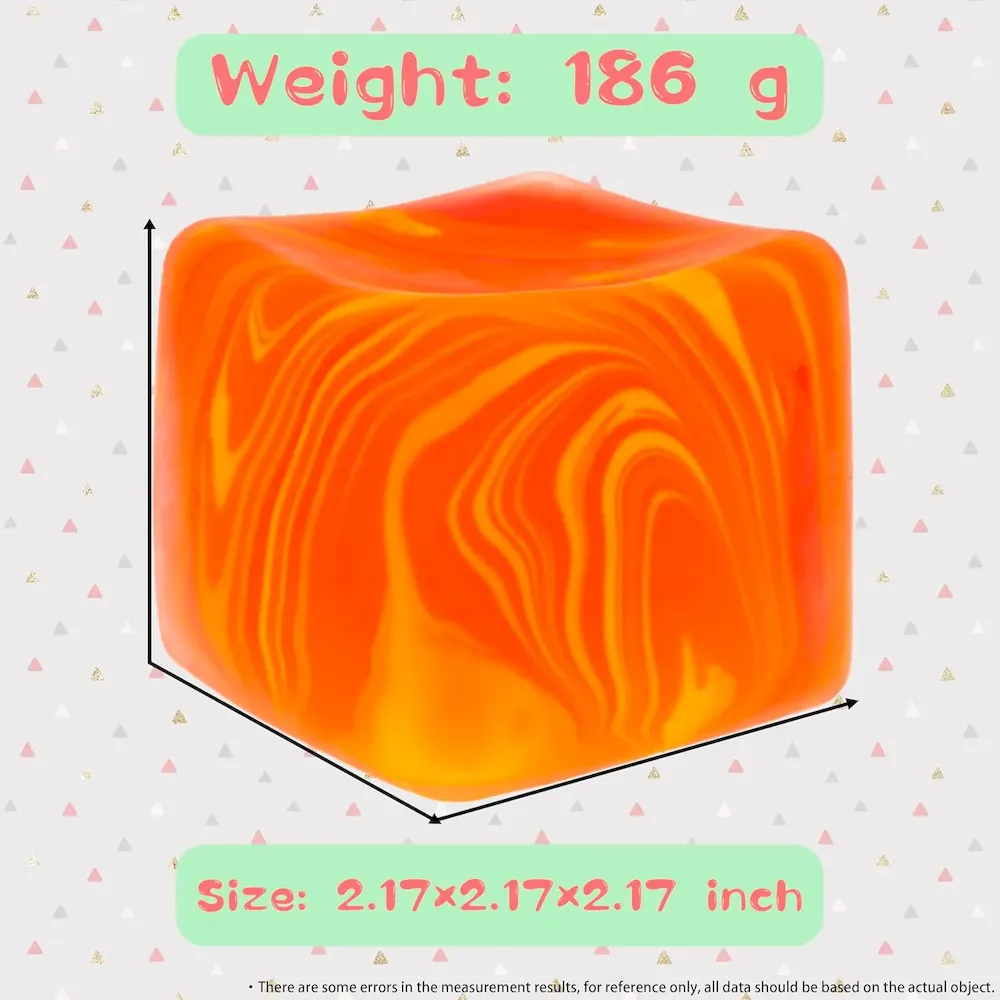 Premium NeeDoh Nice Cube C Solid Squish C Yellow & Orange - Image 3