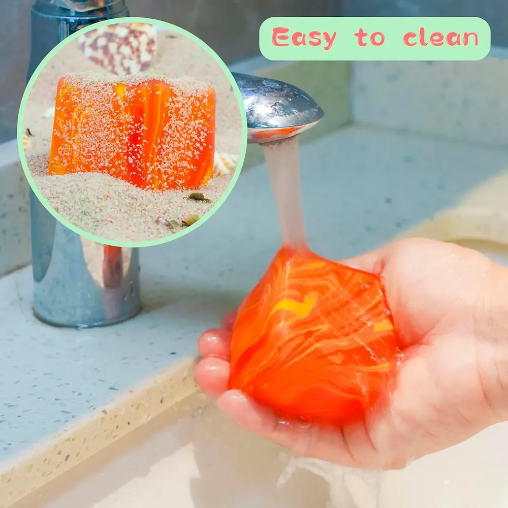 Premium NeeDoh Nice Cube C Solid Squish C Yellow & Orange - Image 5