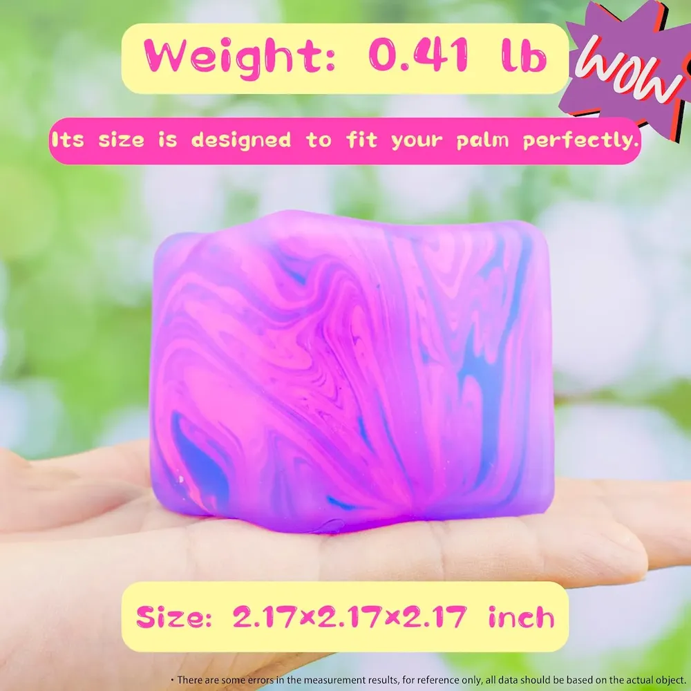 Premium NeeDoh Nice Cube C Solid Squish C Pink & Blue - Image 4