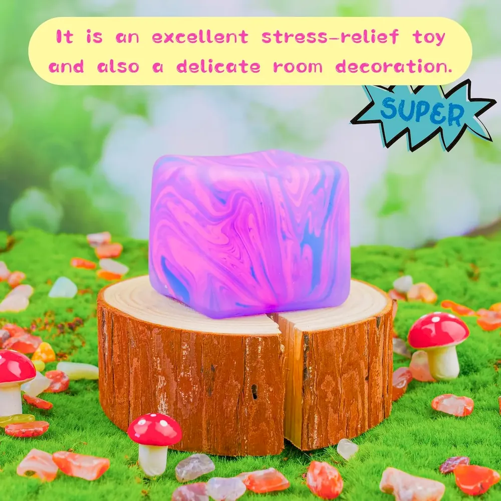 Premium NeeDoh Nice Cube C Solid Squish C Pink & Blue - Image 6