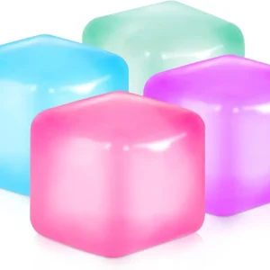 Premium APLIST Squishy Fidget Toys Stress Cube. 4 Pack Solid Ice Cube High Density Malt Sugar Filled. Sensory Anxiety Relief Item for Kids Adults. Quiet Fidgets for Classroom. Calming Toys for ADHD : Toys & Games