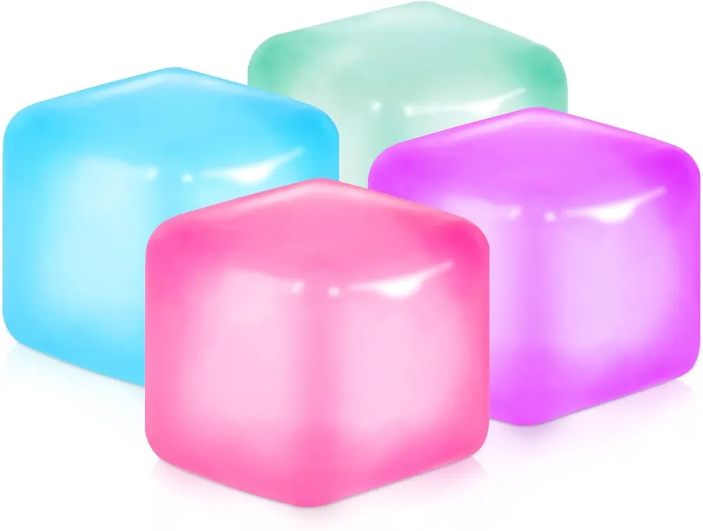 Premium APLIST Squishy Fidget Toys Stress Cube. 4 Pack Solid Ice Cube High Density Malt Sugar Filled. Sensory Anxiety Relief Item for Kids Adults. Quiet Fidgets for Classroom. Calming Toys for ADHD : Toys & Games