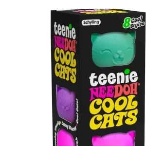 Premium Schylling NeeDoh Teenie Cool Cat – Sensory Squeeze Toy – Contains 3 Mini Groovy Globs – 1.5 Wide – Color May Vary (Pack of 1) : Toys & Games