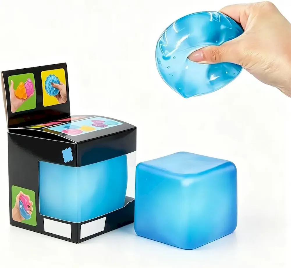 Premium Nice Ice Stress Cube. Squishy Fidget Toy Cubes. Slow Rising Squeeze Cube Balls. Non-Sticky Desk Toy for Relaxation & Focus for Adults. Blue (Needoh) : Toys & Games