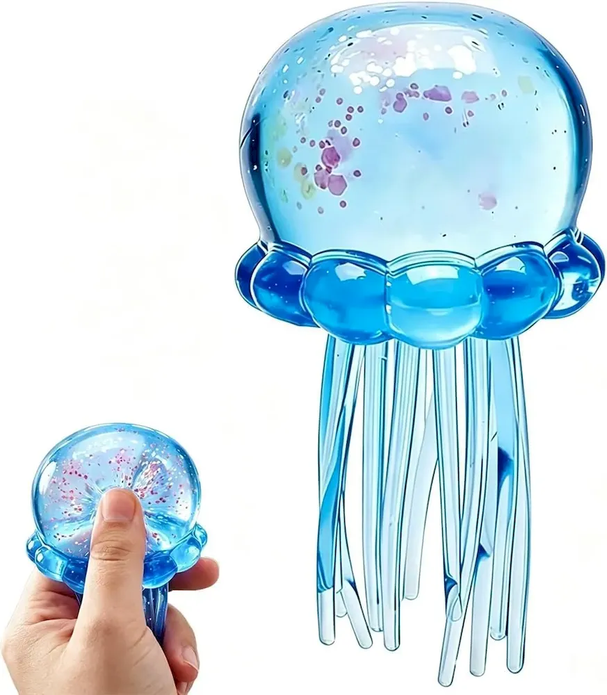 Premium Jellyfish-Shaped Squeeze Toy. Slow-Rebound Stress-Relieving Ball. Soft and Elastic Sensory Stress-Relieving Toy. Squeezing Toys can Effectively Relieve Anxiety and Stress ((Blue)) : Toys & Games