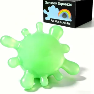 Premium 1 Pack Fidget Toys Stress Balls for Kids. Splat-Tastic Squishy Toy. Stress Splat Toy. Squishies Anxiety Stress Relief. Ice Squishy Stress Sensory Cube Malt Sugar Balls with Autism (Green) : Toys & Games