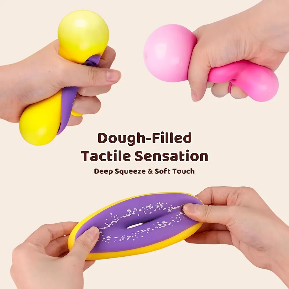 Premium LovesTown 4PCS Donut Stress Ball – Artificial Donut Sensory Toys for Birthday Party Favors. Photo Props & Display : Toys & Games - Image 2