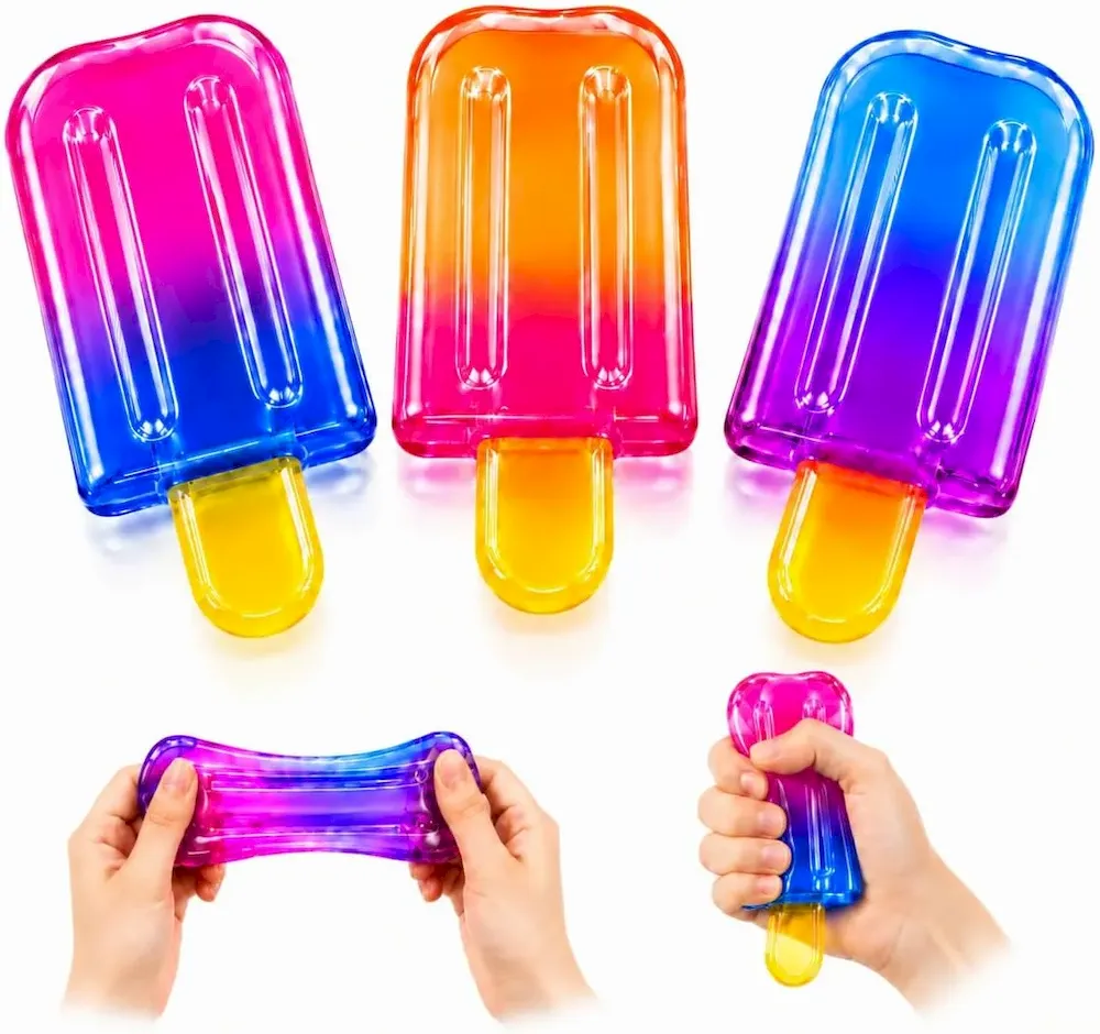 Premium 3 Pack Popsicle Squishy Toys C Slow Rising Ice Cream Stress Relief Fidget Squeeze Ball. Summer Party Favor & Birthday Gift for Kids Adults. Soft Sensory Desk Toy : Toys & Games