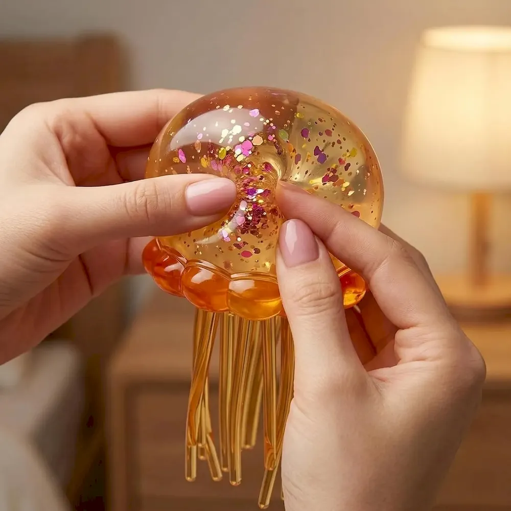 Premium Jellyfish-Shaped Squeeze Toy. Slow-Rebound Stress-Relieving Ball. Soft and Elastic Sensory Stress-Relieving Toy. Squeezing Toys can Effectively Relieve Anxiety and Stress ((Blue)) : Toys & Games - Image 5