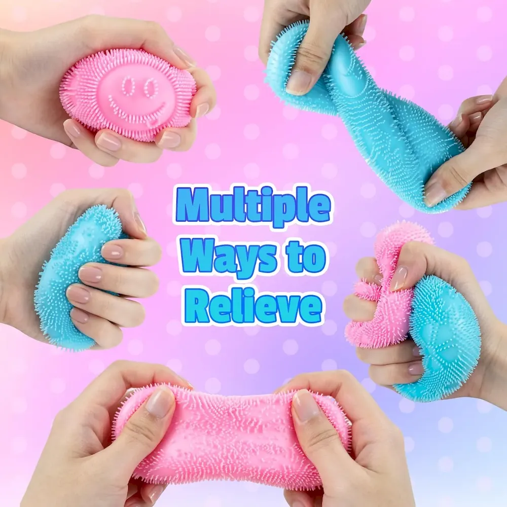 Premium Fuzz Ball Squishy Stress Ball .Fuzzball Squishy .Soft Fidget Toy for Anxiety Relief. Sensory Squishy Ball Calming Tactile Grip for Soft Stress Relief Ball for Kids and Adults (Pink) : Toys & Games - Image 4