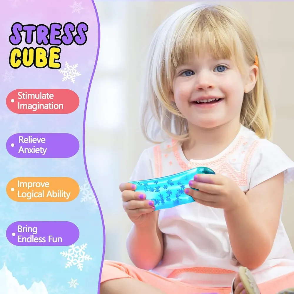Premium Squishy Fidget Toys Adults Stress Cube – Glow in The Dark Snowflakes Sensory Toys for Kids with Autism Stress Balls for Kids Teens Squeeze Squishy Toys Easter Basket Stuffers : Toys & Games - Image 7