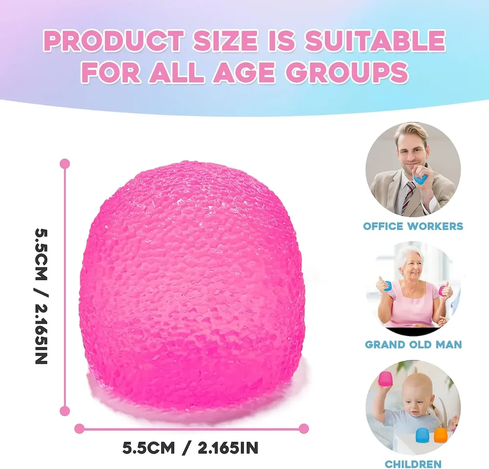 Premium Stress Balls-Gumdrop Squishy Stress for Kids and Adults. Super Solid Squeeze Ball. Sensory for Stress Relief. Birthday. Easter Basket Stuffers and Party Favors(Pink) : Toys & Games - Image 4