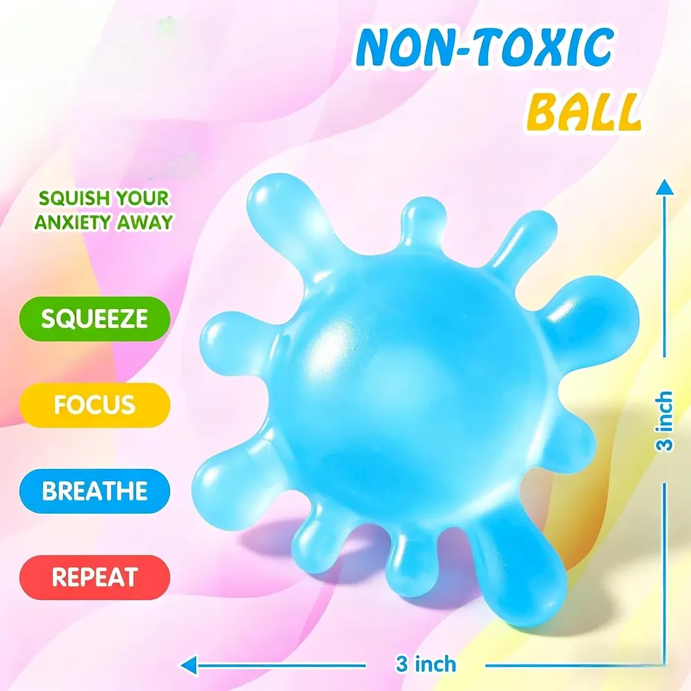 Premium 1 Pack Fidget Toys Stress Balls for Kids. Splat-Tastic Squishy Toy. Stress Splat Toy. Squishies Anxiety Stress Relief. Ice Squishy Stress Sensory Cube Malt Sugar Balls with Autism (Green) : Toys & Games - Image 3