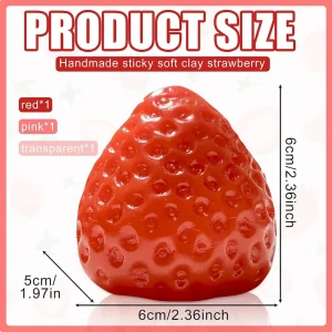 Alternative view of Premium 3Pcs Big Taba Squishies Strawberry. Cute Strawberry Squeeze Toys. Upgrade Fruit Squishies. Kawaii Sticky Stress Toy. Clear Fidget Toys. Valentines Gift for Kids. Teen Boys Girls Birthday Gift Ideas : Toys & Games