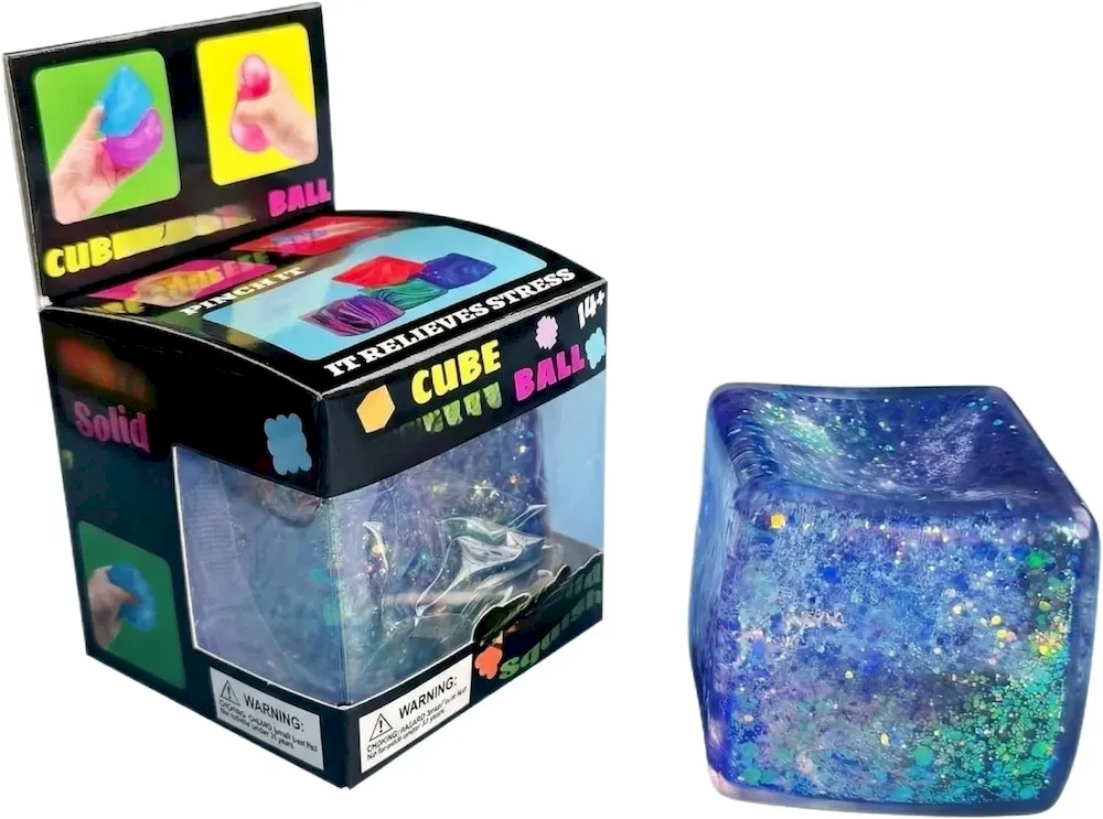 Premium Squishy Stress Cube Squishy Slow Rising Fidget Cube Sensory for Anxiety Stress Relief High Density Ice Squeeze Ball Cubes (#03) : Toys & Games