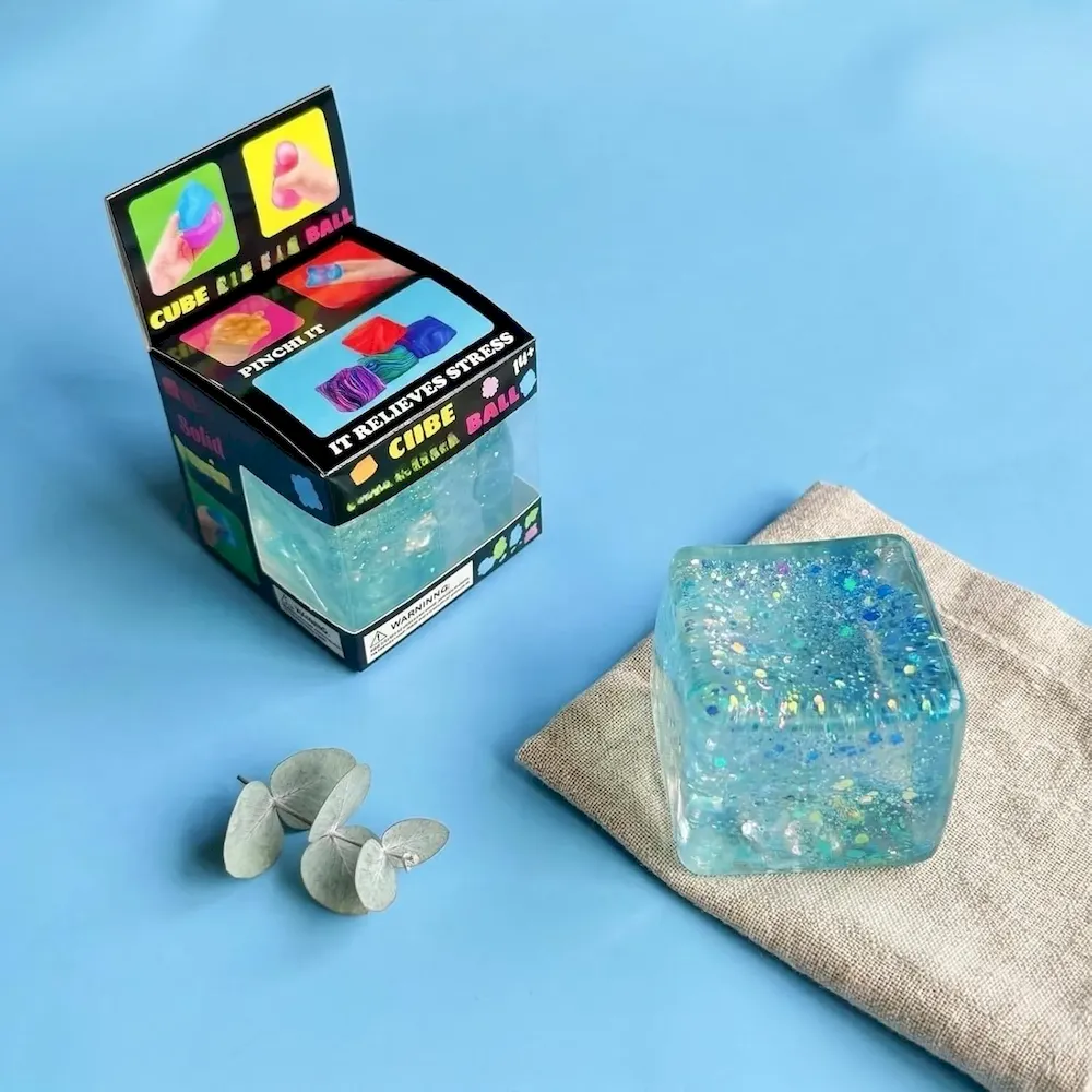 Premium Squishy Stress Cube Squishy Slow Rising Fidget Cube Sensory for Anxiety Stress Relief High Density Ice Squeeze Ball Cubes (#03) : Toys & Games - Image 5