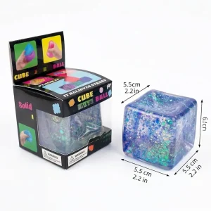 Alternative view of Premium Squishy Stress Cube Squishy Slow Rising Fidget Cube Sensory for Anxiety Stress Relief High Density Ice Squeeze Ball Cubes (#03) : Toys & Games