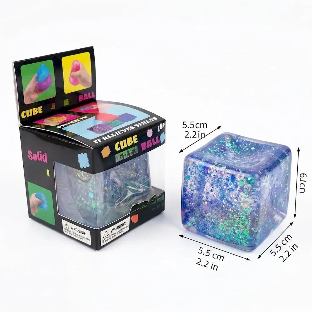 Premium Squishy Stress Cube Squishy Slow Rising Fidget Cube Sensory for Anxiety Stress Relief High Density Ice Squeeze Ball Cubes (#03) : Toys & Games - Image 2