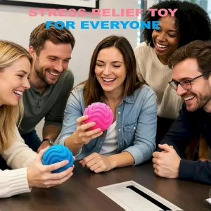 Alternative view of Premium Fuzz Ball Squishy 2 Pcs. Squishy Fuzz Ball Soft Sensory Squeeze Toys. Stress Balls for Adults. Anxiety Stress Relief Fuzzball. Office Desk Decor (Pink & Blue) : Toys & Games