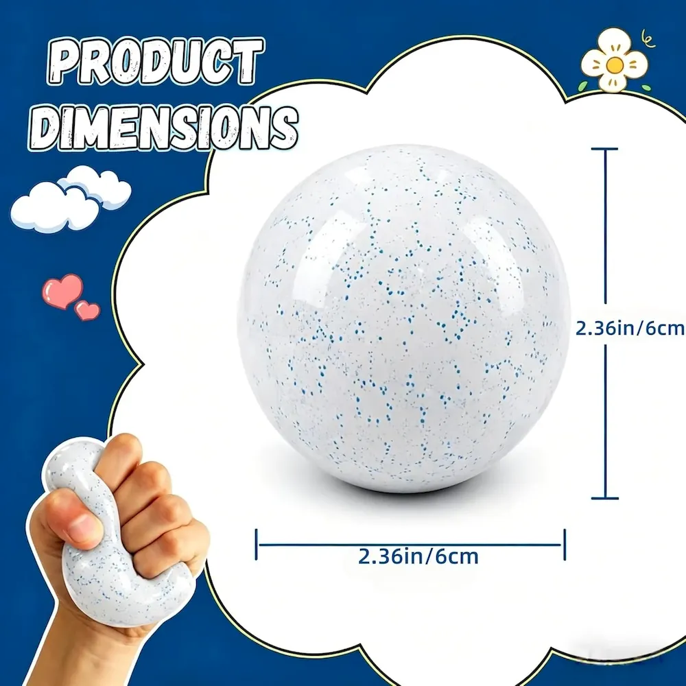 Premium Snowball Stress Ball.Stretchy Fidget Toys for Anxiety Relief Squishy Toys.Realistic Snowball Squeeze Toy for Adults Stress Relief (Snowball 01) : Toys & Games - Image 6