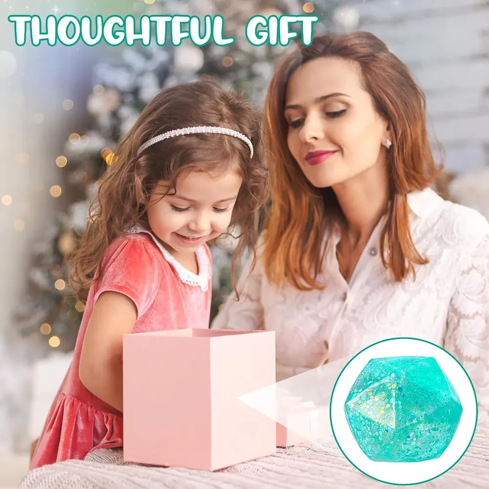 Premium Stress Cube Squishy Stress Balls for Adults and Kids. Ice Squishy Sugar Stress Ball Sensory Fidget Toys. Slow Rise Squeeze Cube for Anxiety Relief. Malt Sugar Stress Cube for Hand Exercise (Cyan) : Toys & Games - Image 7