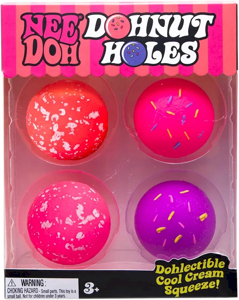 Premium Schylling NeeDoh Dohnut Hole Needoh 4 Pack – Sensory Squeeze Toy – 1.5 in Diameter – Colors May Vary : Toys & Games - Image 2
