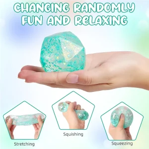 Alternative view of Premium Stress Cube Squishy Stress Balls for Adults and Kids. Ice Squishy Sugar Stress Ball Sensory Fidget Toys. Slow Rise Squeeze Cube for Anxiety Relief. Malt Sugar Stress Cube for Hand Exercise (Cyan) : Toys & Games