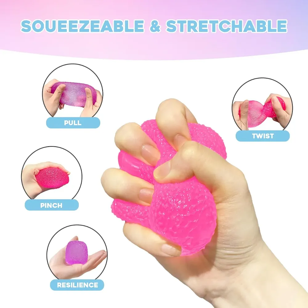 Premium Stress Balls-Gumdrop Squishy Stress for Kids and Adults. Super Solid Squeeze Ball. Sensory for Stress Relief. Birthday. Easter Basket Stuffers and Party Favors(Pink) : Toys & Games - Image 5