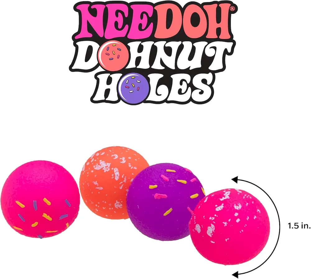 Premium Schylling NeeDoh Dohnut Hole Needoh 4 Pack – Sensory Squeeze Toy – 1.5 in Diameter – Colors May Vary : Toys & Games - Image 4