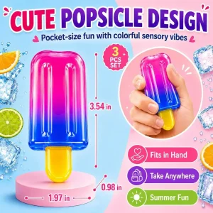Alternative view of Premium 3 Pack Popsicle Squishy Toys C Slow Rising Ice Cream Stress Relief Fidget Squeeze Ball. Summer Party Favor & Birthday Gift for Kids Adults. Soft Sensory Desk Toy : Toys & Games