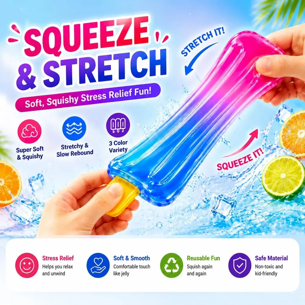 Premium 3 Pack Popsicle Squishy Toys C Slow Rising Ice Cream Stress Relief Fidget Squeeze Ball. Summer Party Favor & Birthday Gift for Kids Adults. Soft Sensory Desk Toy : Toys & Games - Image 4