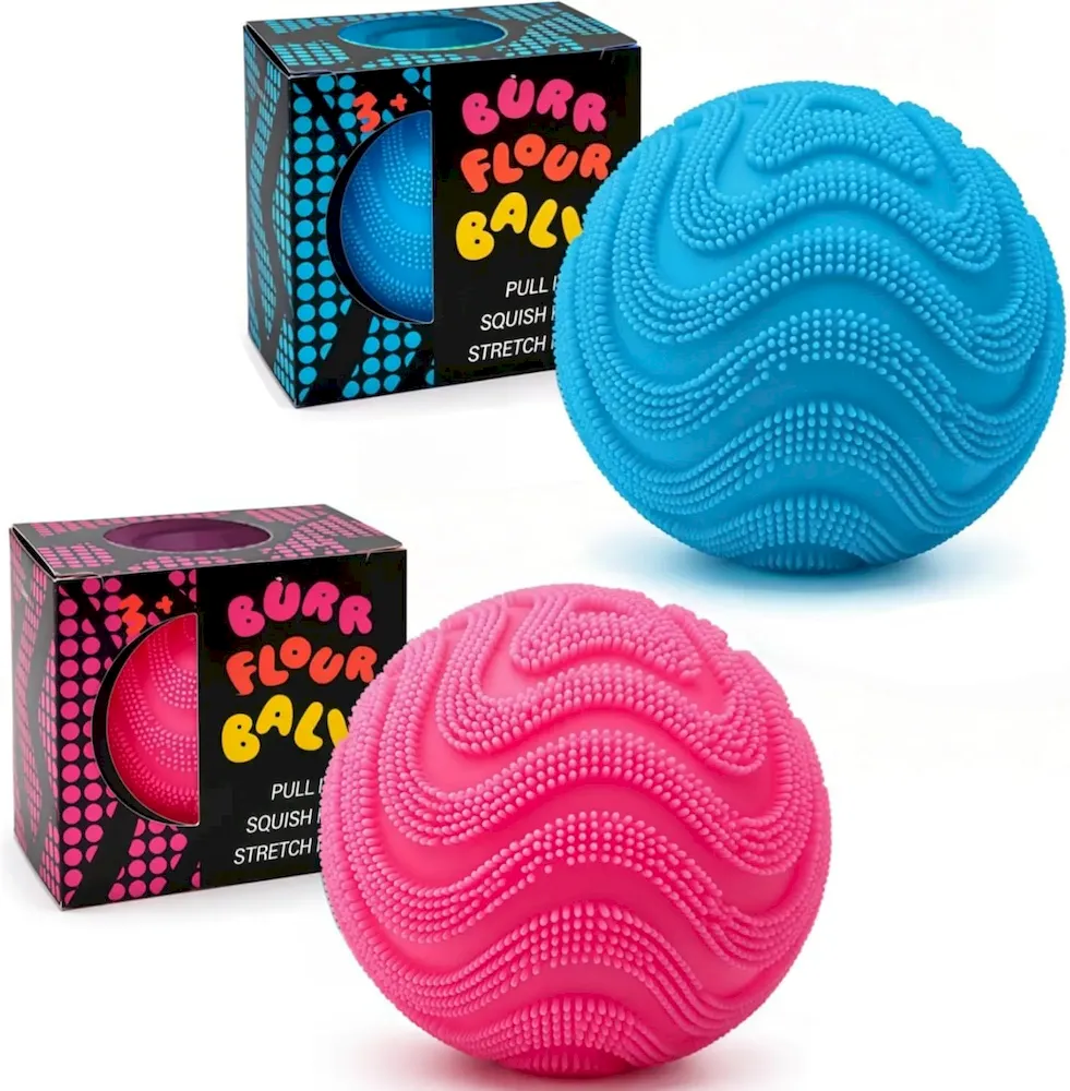 Premium Fuzz Ball Squishy 2 Pcs. Squishy Fuzz Ball Soft Sensory Squeeze Toys. Stress Balls for Adults. Anxiety Stress Relief Fuzzball. Office Desk Decor (Pink & Blue) : Toys & Games