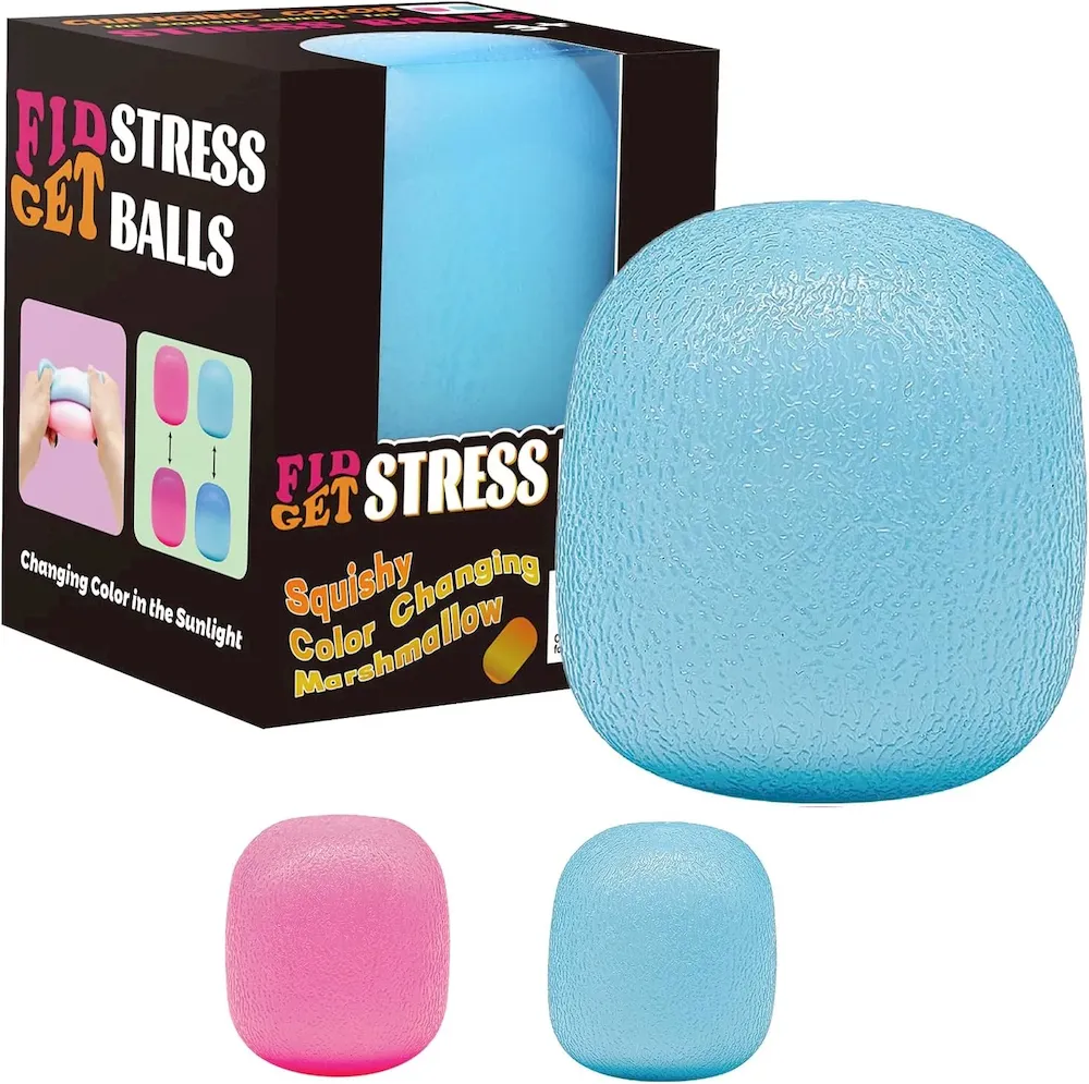 Premium Fidget Toys Stress Balls for Kids & Adults – Changes Color in The Sun -Slow Rise Dough Ball – Fidgets for Classroom – Squishy Fidget Toys Stretchy Squeeze Stress Relief Balls for Anxiety (Dough Blue) : Toys & Games