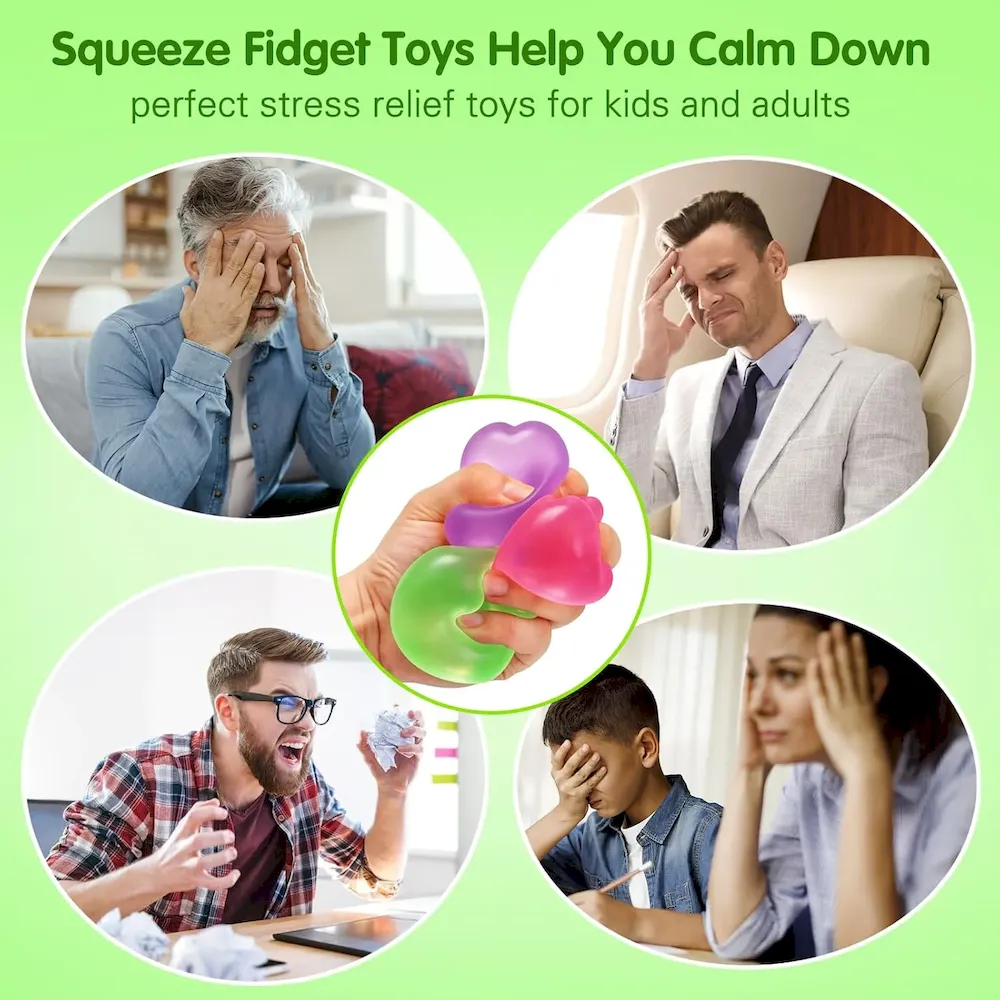 Premium 4 Pcs Stress Cube Glow in The Dark. Slow Rising Squishy Fidget Toys for Adults Teens Boys Girls Anxiety Relief Squeeze Stress Balls Sensory Toys for Kids with Autism Party Favors Gifts : Toys & Games - Image 3