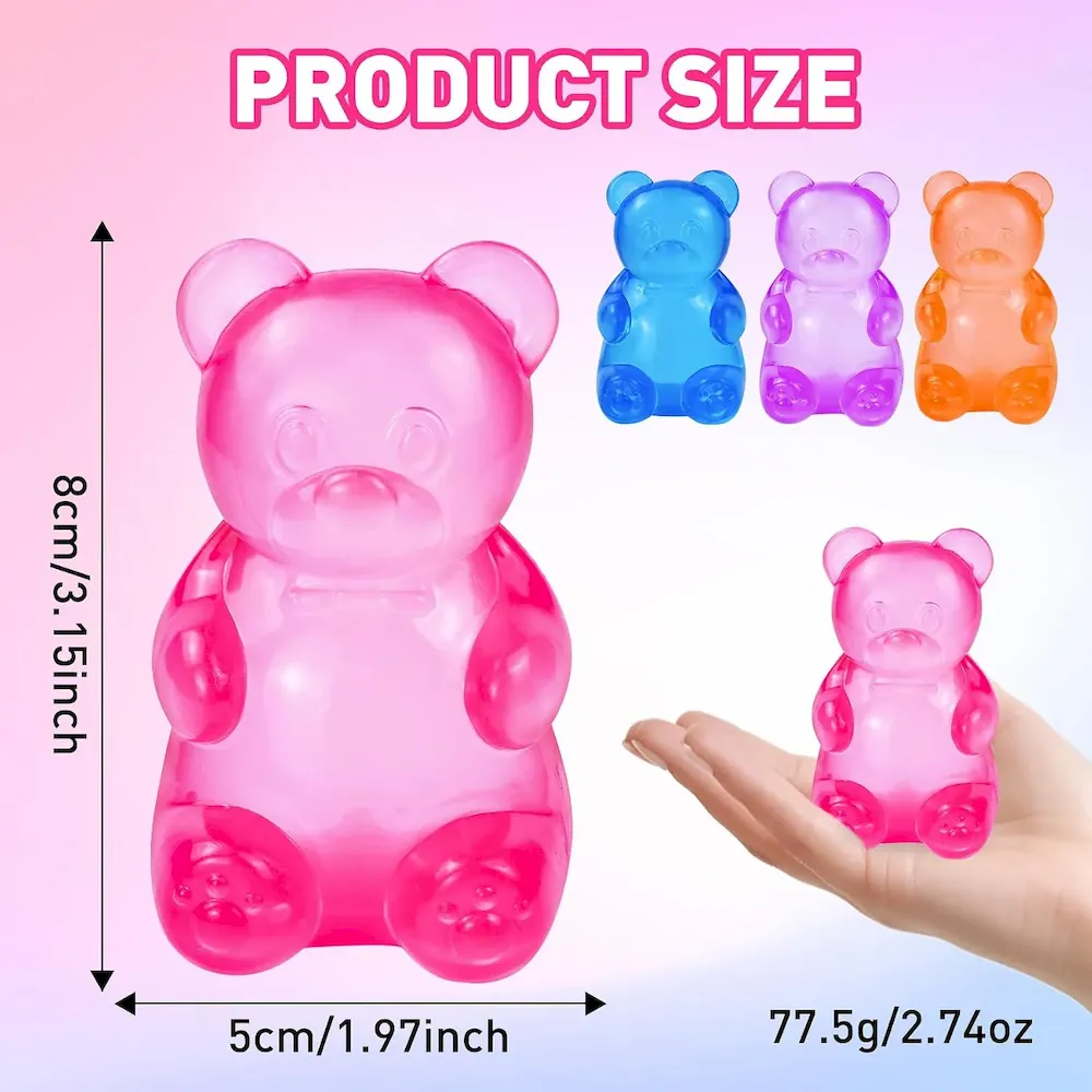 Premium Gummy Bear Squishy. Stress Bear Taba Squishy. Taba Squishy Toys for Kids. Stress Balls Valentines Day Gifts Birthday Gifts Party Favors-Rosy : Toys & Games - Image 3
