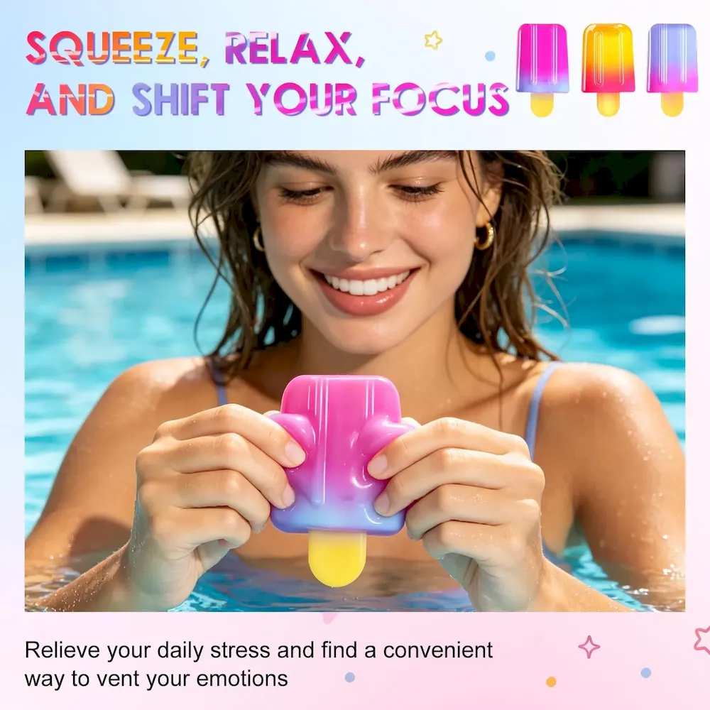 Premium Ice Cream Squishy Toy. Cute Squishy Moldable Slow Rise Relaxing Sensory Fidget Stress. Squeeze Ball Relief for Anxiety Relief (Blue) : Toys & Games - Image 3