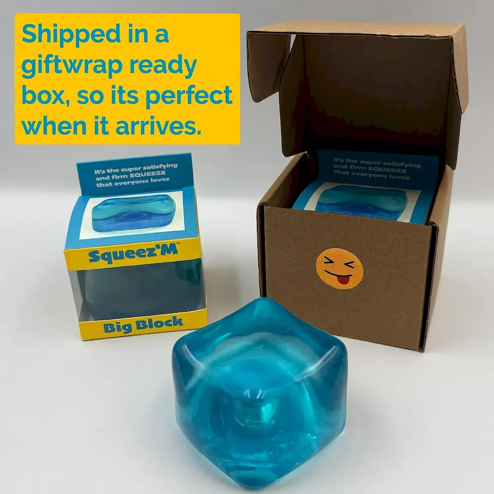 Premium Original Big Block Squeez’M Cube C 35% Larger Than The Standard Squishy Cube. Sensory Fidget Toy for Kids & Adults. Stress Relief. Focus & Play C Durable. Gift-Ready C ASTM Certified 3+ : Toys & Games - Image 6