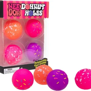 Premium Schylling NeeDoh Dohnut Hole Needoh 4 Pack – Sensory Squeeze Toy – 1.5 in Diameter – Colors May Vary : Toys & Games
