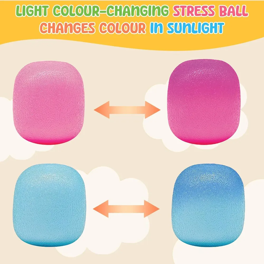 Premium Fidget Toys Stress Balls for Kids & Adults – Changes Color in The Sun -Slow Rise Dough Ball – Fidgets for Classroom – Squishy Fidget Toys Stretchy Squeeze Stress Relief Balls for Anxiety (Dough Blue) : Toys & Games - Image 2