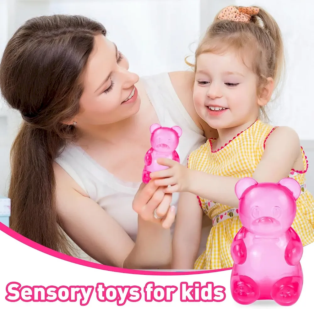 Premium Gummy Bear Squishy. Stress Bear Taba Squishy. Taba Squishy Toys for Kids. Stress Balls Valentines Day Gifts Birthday Gifts Party Favors-Rosy : Toys & Games - Image 4
