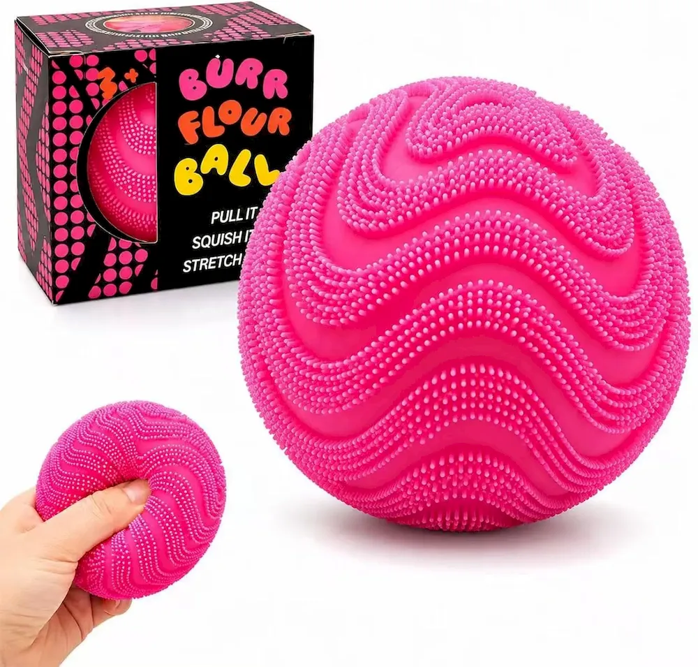 Premium Fuzz Ball Squishy Stress Ball.Soft Fidget Squishy Fuzz Squeeze Ball for Adults.Anxiety Stress Relief Toys.Party Favors Gift for Adults (Pink Ball) : Toys & Games