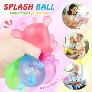 Alternative view of Premium 1 Pack Fidget Toys Stress Balls for Kids. Splat-Tastic Squishy Toy. Stress Splat Toy. Squishies Anxiety Stress Relief. Ice Squishy Stress Sensory Cube Malt Sugar Balls with Autism (Green) : Toys & Games