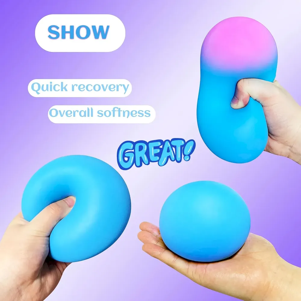 Premium Giant Squishy Stress Balls for Kids and Adults. 4-inch Jumbo Squeeze Balls. Stretchy Dough Stress Ball Squishy Toys for Kids Party Favors. Sensory Toys | Blue Color Changing Stress Relief Balls : Toys & Games - Image 4