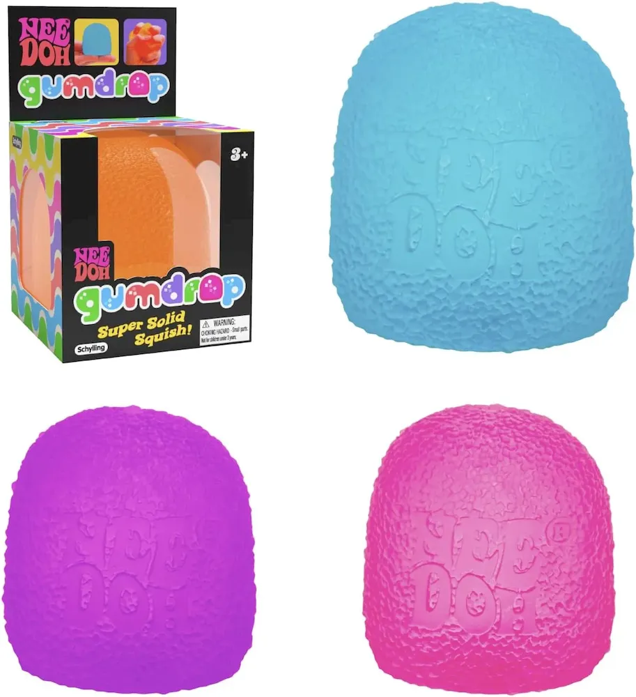Premium Schylling NeeDoh Gumdrop – Textured Sensory Toy with Super Solid Squish – 2.5 Tall – Colors May Vary (Pack of 1) : Toys & Games