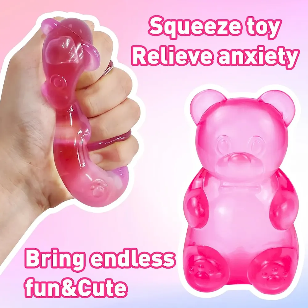 Premium Gummy Bear Squishy. Stress Bear Taba Squishy. Taba Squishy Toys for Kids. Stress Balls Valentines Day Gifts Birthday Gifts Party Favors-Rosy : Toys & Games - Image 2