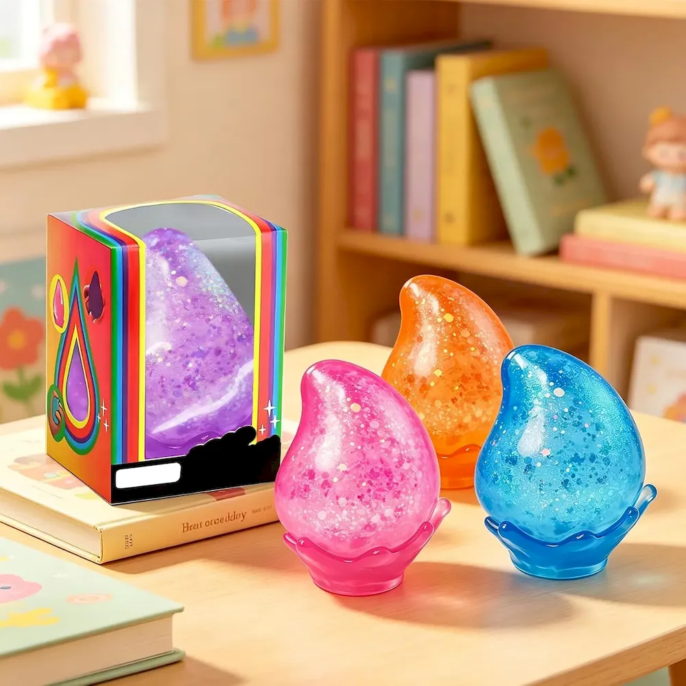 Premium MSYTIFOG 2 Pcs Stress Balls. Water Drop Squishies Squeeze Toys. Stress Relief Fidget Sensory Toy for Kids with Autism. Nice Stress Cube-Drop Gifts for Anxiety Relief Office Easter Birthday (Blue&Pink) : Toys & Games - Image 7