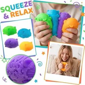 Alternative view of Premium Cool Cat Squeeze Squishy. Cute Cat Stress Fuzz Ball. Slow Rise Sensory Fidget Balls.Sensory Stress Ball Relief (Blue) : Toys & Games