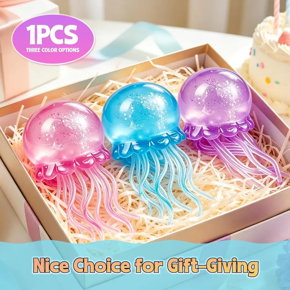 Premium Jellyfish Squeeze Toy.2.16inch Jellyfish Squishy Malt Sugar Balls Filled Squishy Sensory Fidget Toy.Ultra Soft Moldable Slow Rise Stress Relief Toy for Adults Anxiety Relief(Purple) : Grocery & Gourmet Food - Image 7